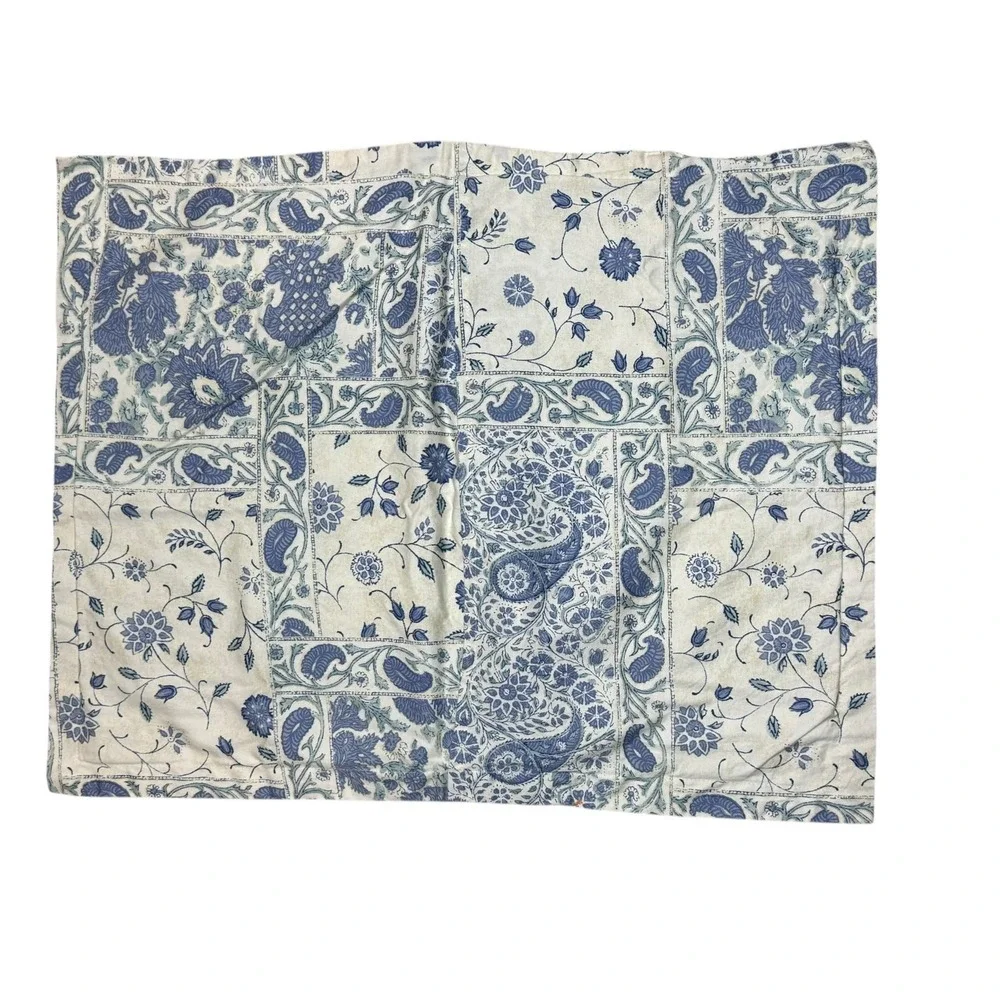Lauren Ralph Lauren Callen Blue White Paisley Cotton Pillow Shams Set 2 Standard